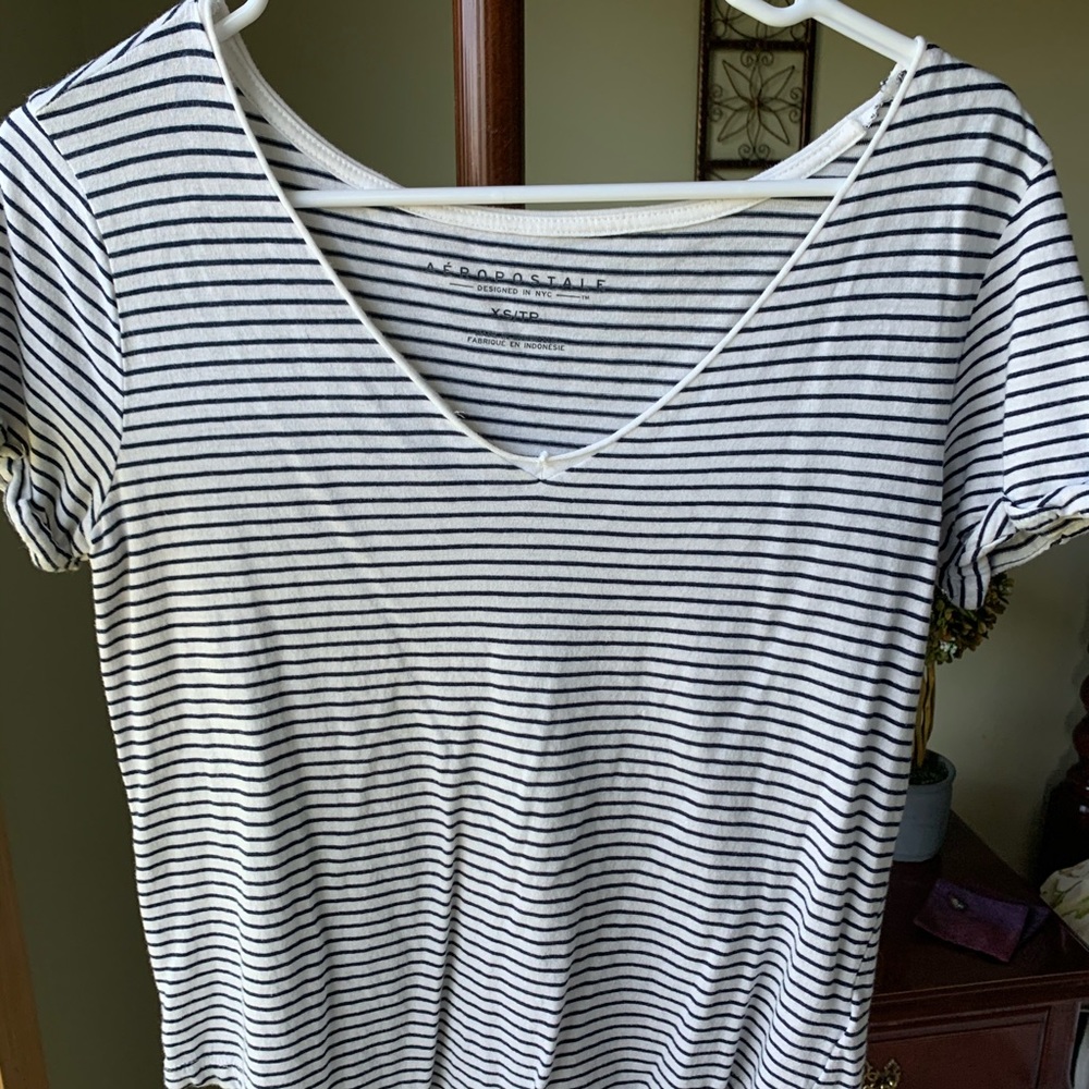 Aeropostale striped v neck t shirt